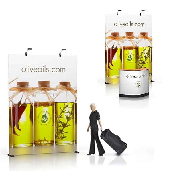 portable fabric display with different shapes