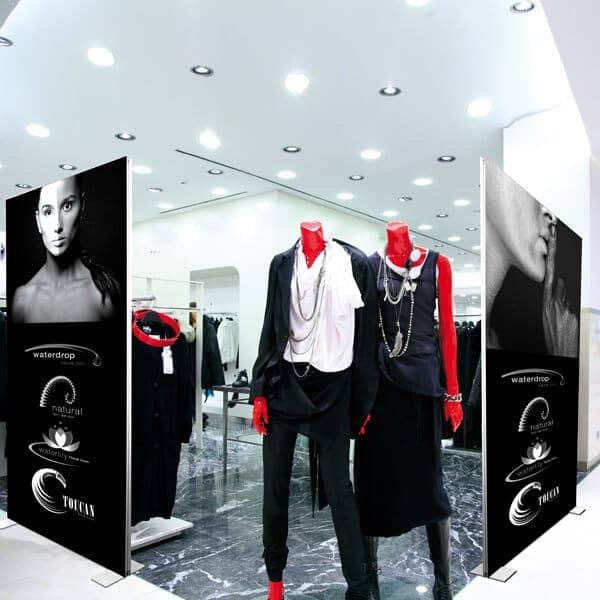 fabric retail display for shops