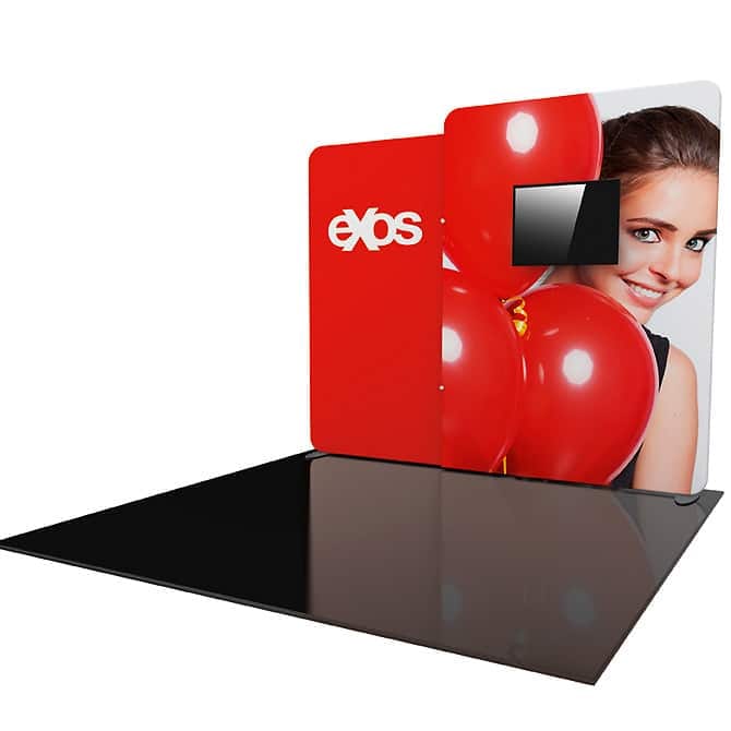 presentatiewanden met stretch textieldoek en lcd scherm