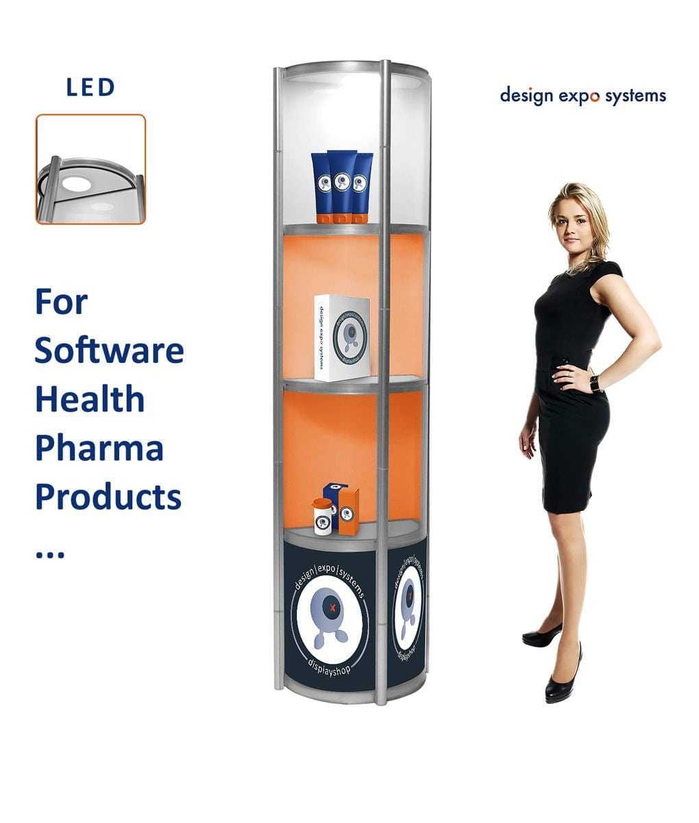 vitrinekast halfrond bedrukt