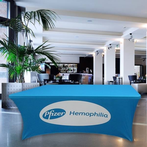 standing table cover with logo