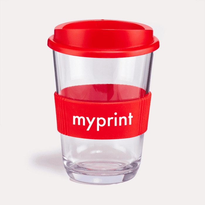 Transparante drinkbeker met kleuraccent