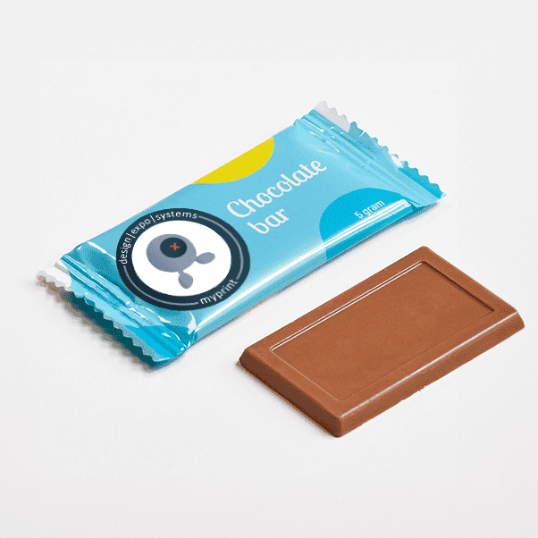 Chocoladereepjes met gepersonaliseerde full color verpakking