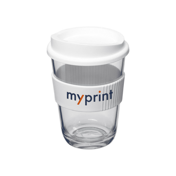 Drinkbeker met wit accent en logo