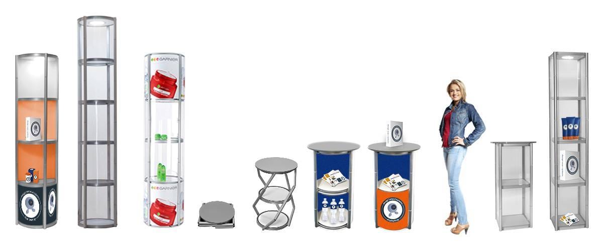 Foldable showcase in in different shapes and sizes