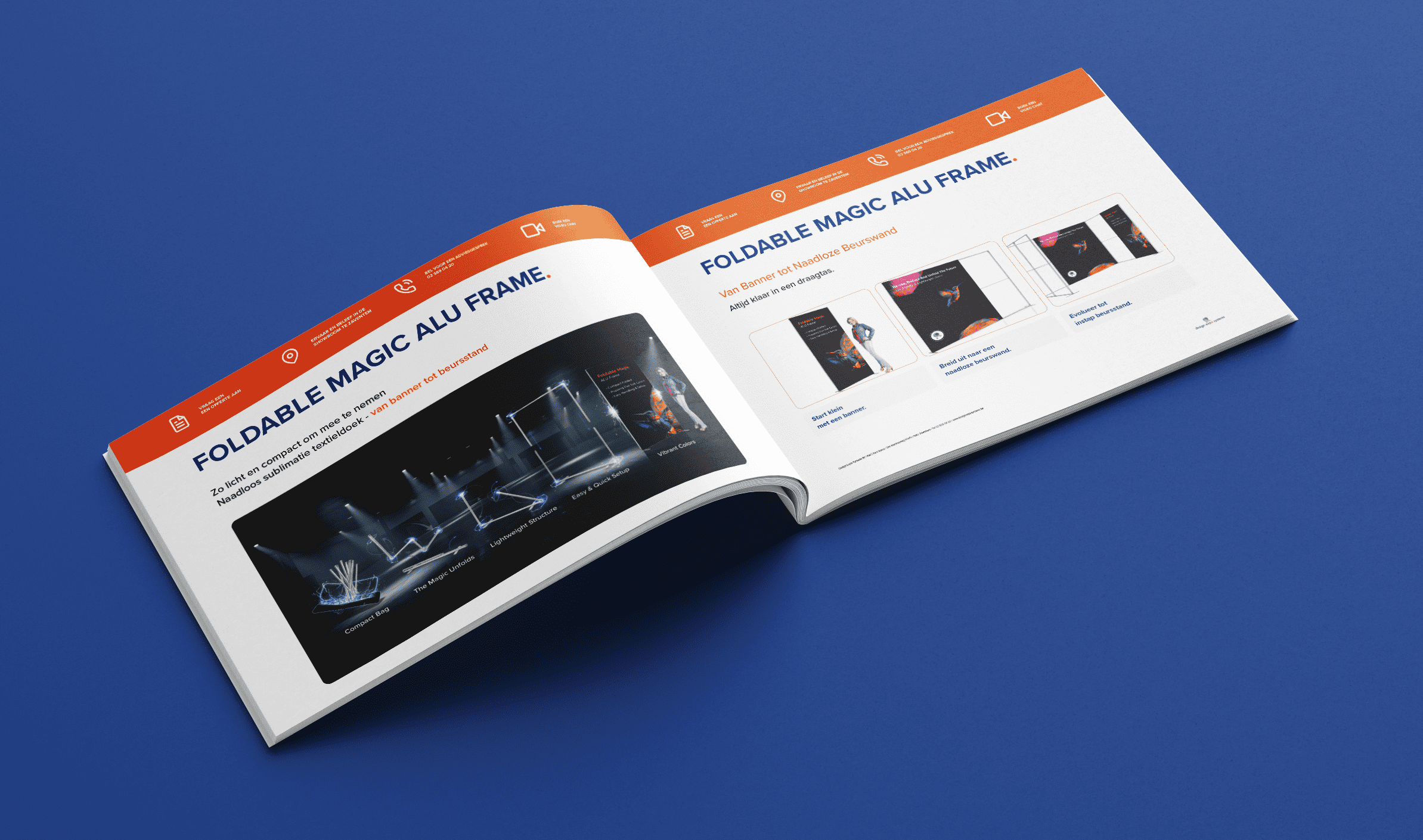 Inspiratie brochures voor beursstands, events & interieur 19 Brochure Foldable Magic Alu Frame