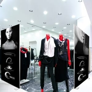 fabric retail display for shop