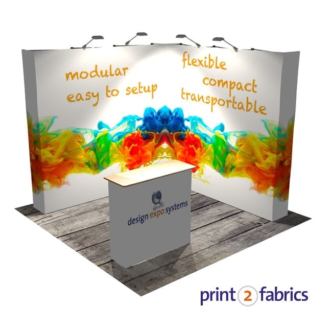 Beursstand Fusion Textiel Pop-up hoekopstelling